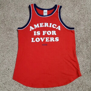 Victoria's Secret Pink Women's America is for Lovers Tank Top Patriotic XS